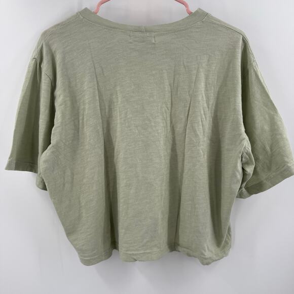 LNA CLOTHING Tee Size Large NWT Yara Smoke Green Crop Cropped Casual Comfy Top - Picture 3 of 9